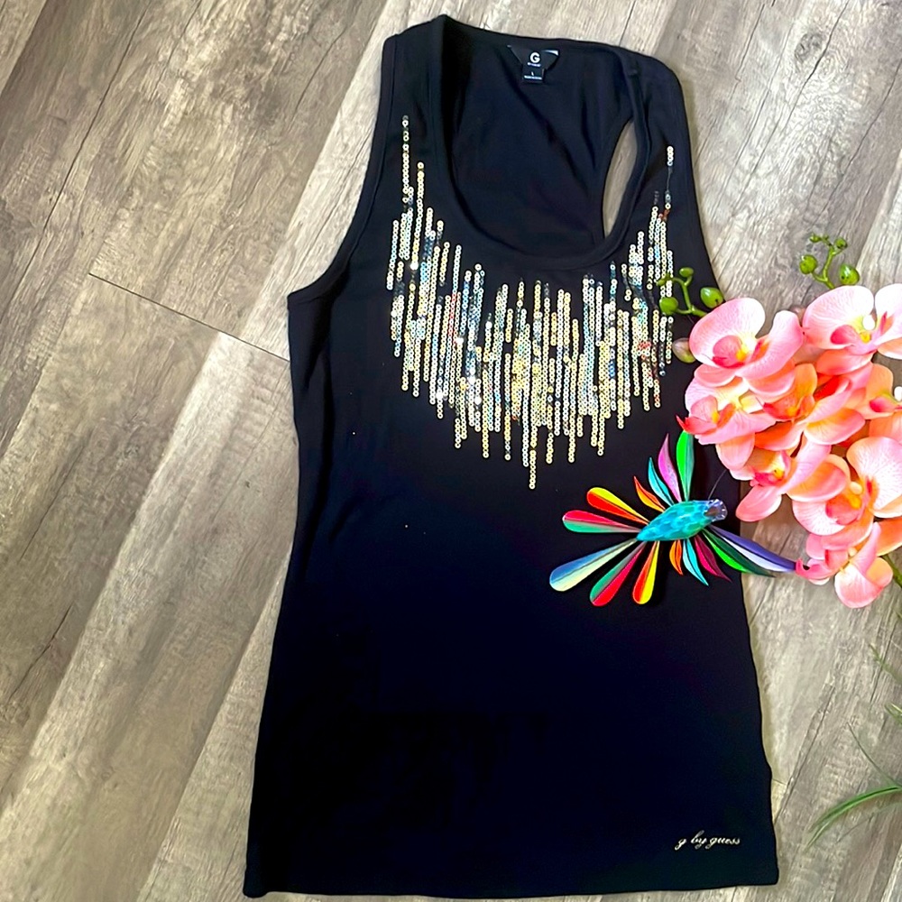 G- by guess size L razor back top